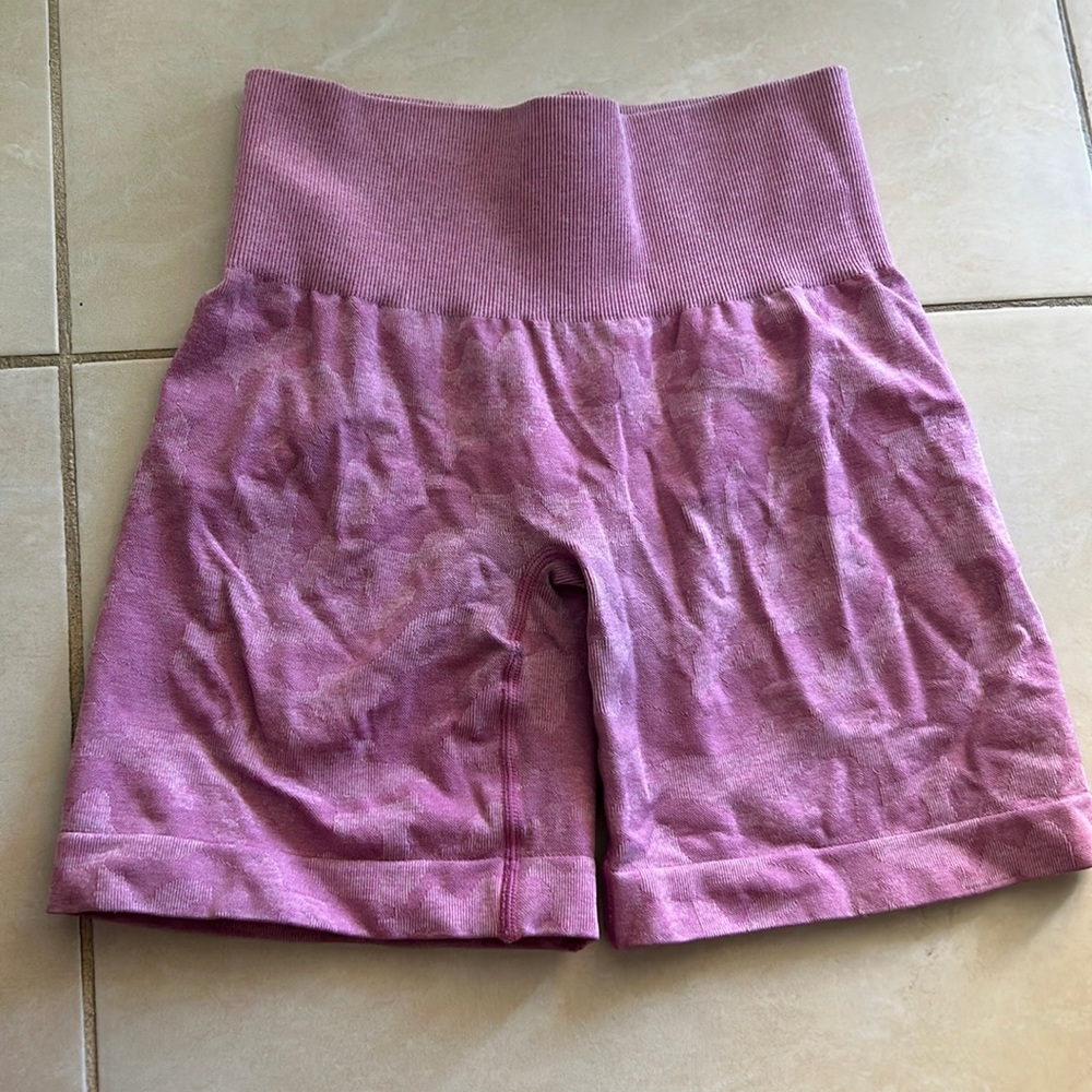 Pink cami workout shorts